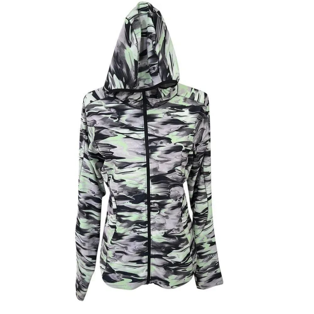Lululemon Mist Over Windbreaker Pastel Glide Multi Black Green Size 6